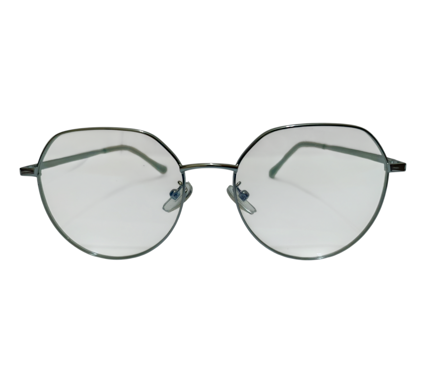 Geometric Glam: Octagon Silver Eyeglasses