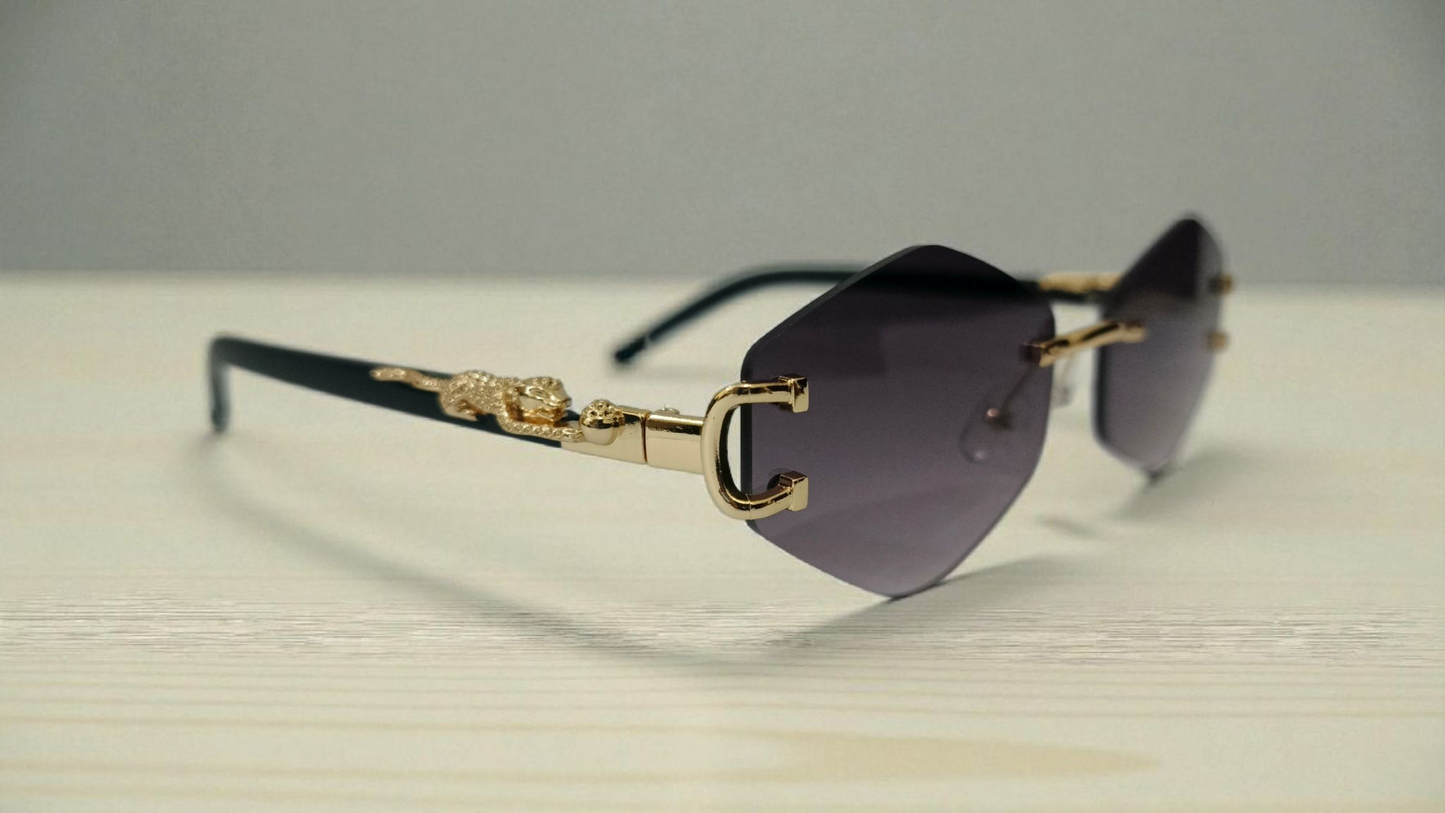 Stealth Luxe | Golden-Accent Diamond Cut Smoke gray Shades