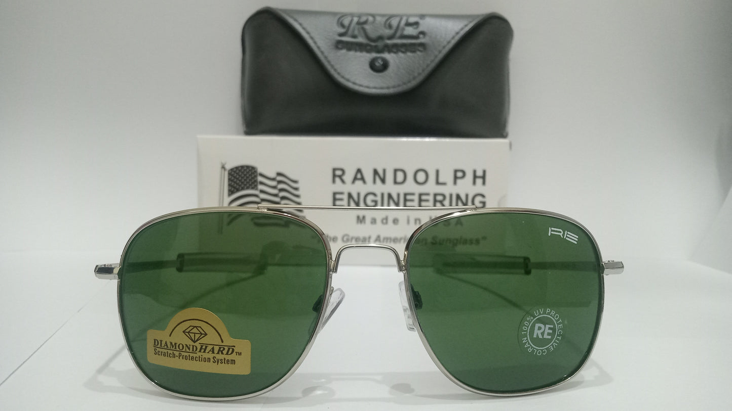 Silver Randolph Engineering Aviator Sunglasses – Diamond Hard® Scratch-Resistant, Made in USA.Trusted by U.S. Air Force Pilots