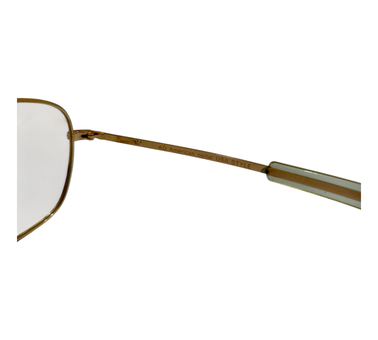 Vintage American Optical USA Style Aviator Glasses - Classic Golden Frame