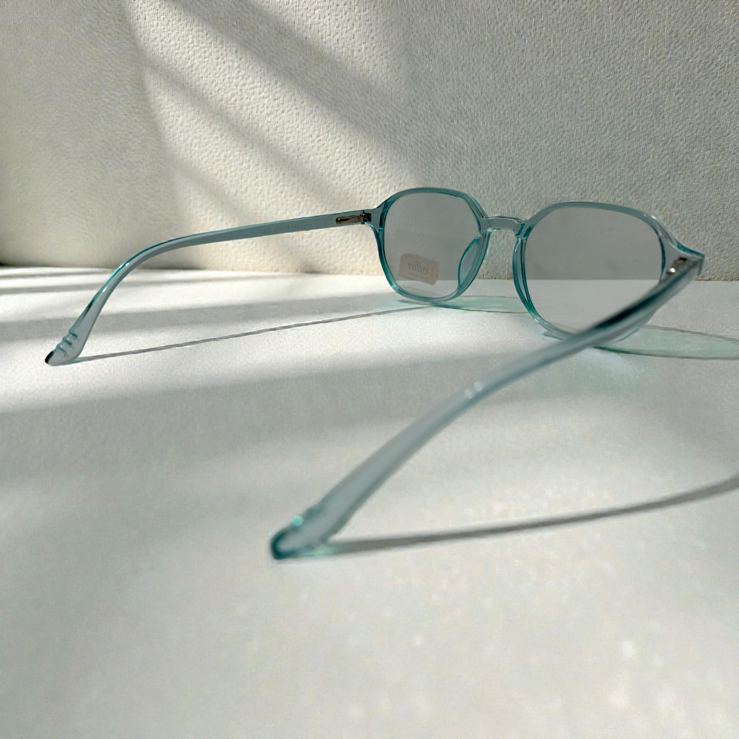 Voilin Crystal Cyan Geometric Blue Light Blockers.Premium Unisex Eyewear