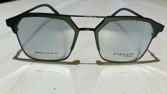 Gunmetal grey front with gunmetal grey lower rim, bridge and temples color urban Architect:FIALLVI Geometric Frame by Bird Eye Optics Emart