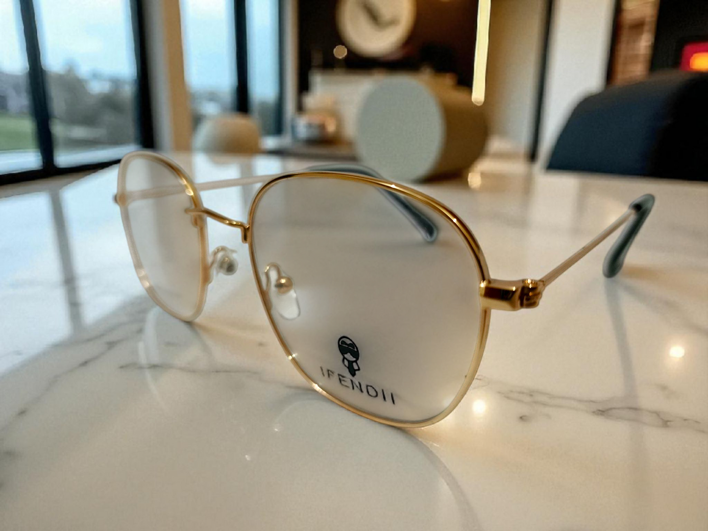 Vintage Round Golden Metal Frame Eyeglasses – Lightweight & Stylish by Bird Eye Optics