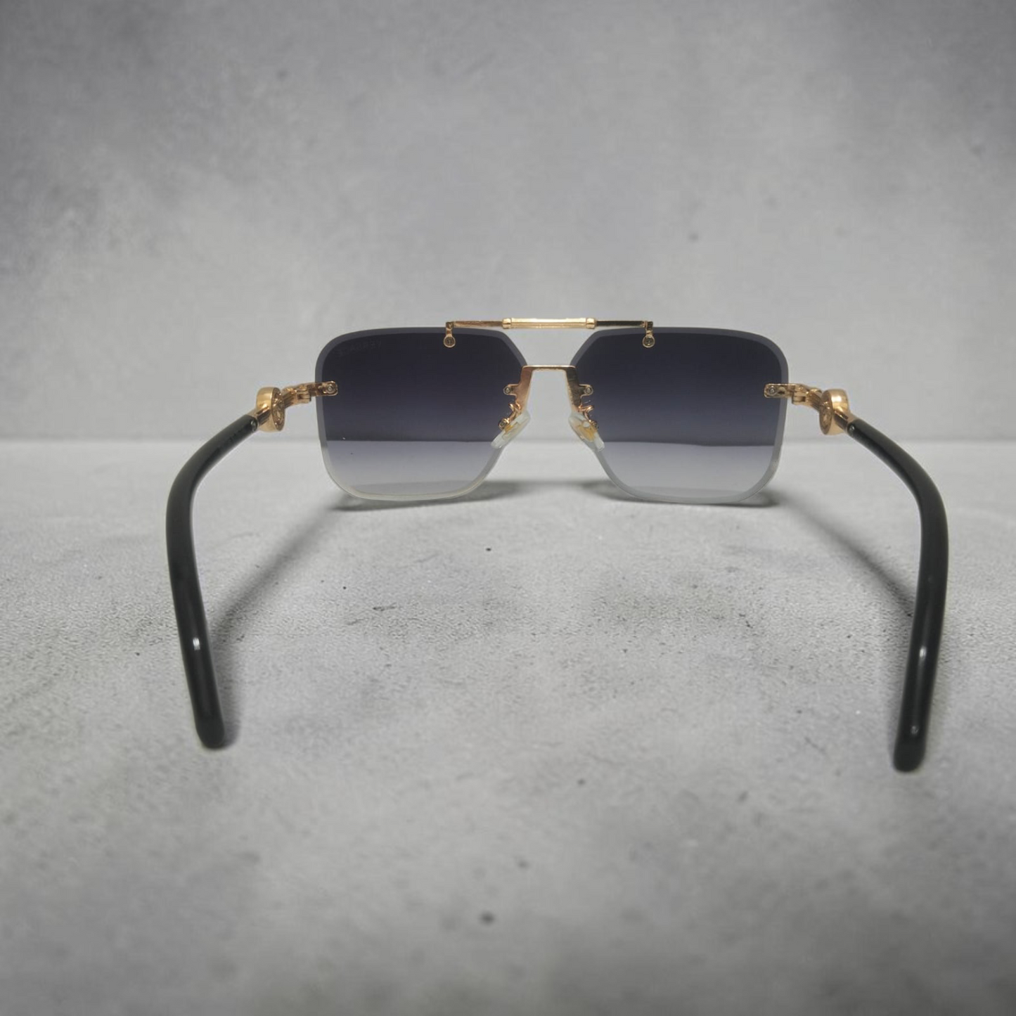 Inspiration of Versace Oversized Rimless Square Sunglasses Golden Medusa Edition