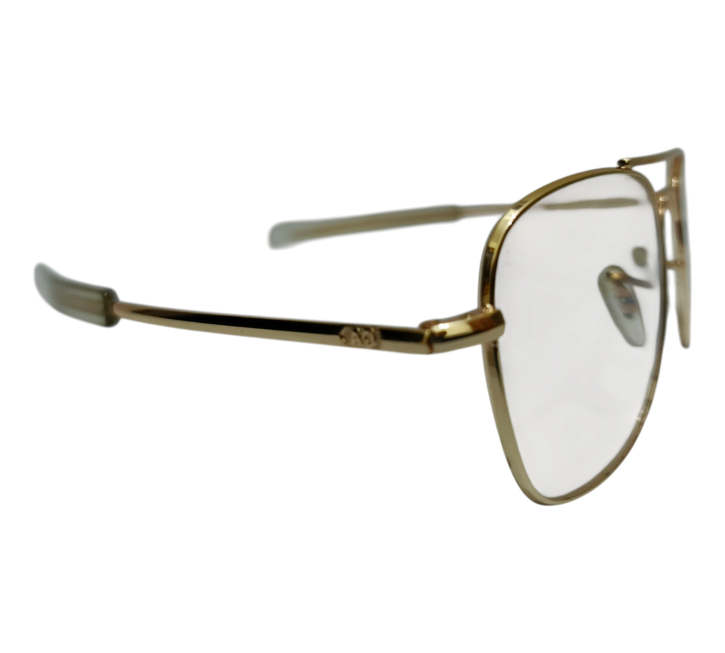 Vintage American Optical USA Style Aviator Glasses - Classic Golden Frame