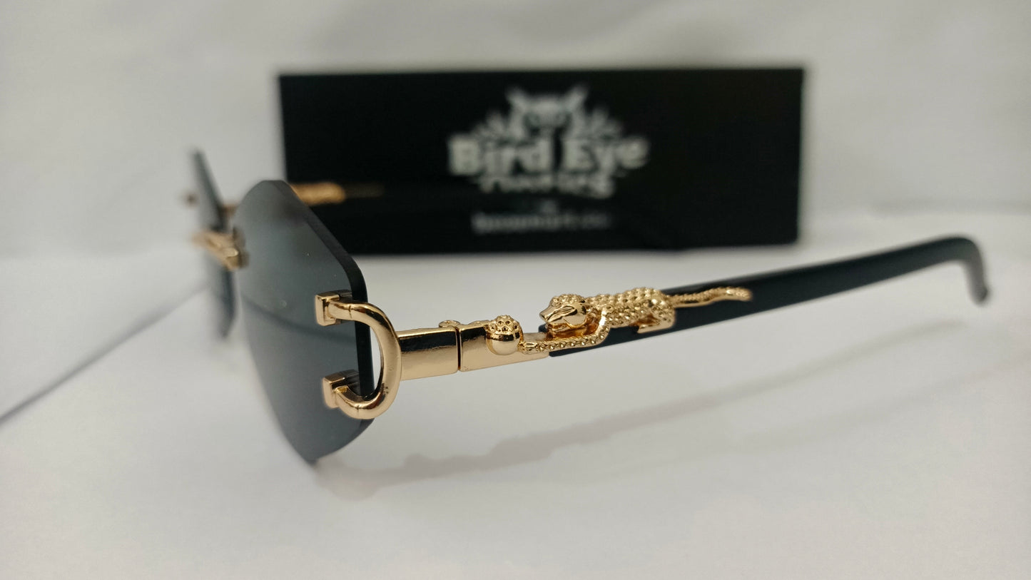 Stealth Luxe | Golden-Accent Diamond Cut black Shades