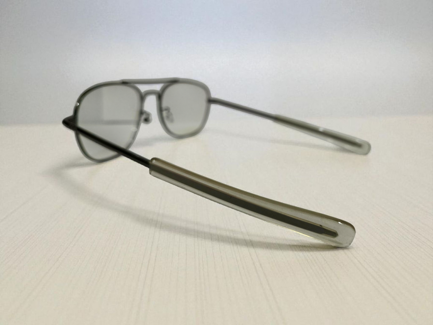 Vintage American Optical USA Style Aviator Glasses - Classic Silver Frame