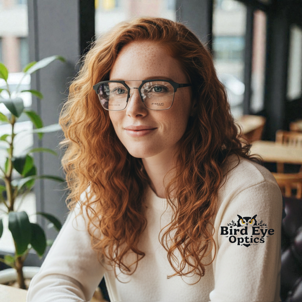 Matte dark olive green front with polished silver-tone metal temples Color Urban Architect:FIALLVI Geometric Frame by Bird Eye Optics Emart