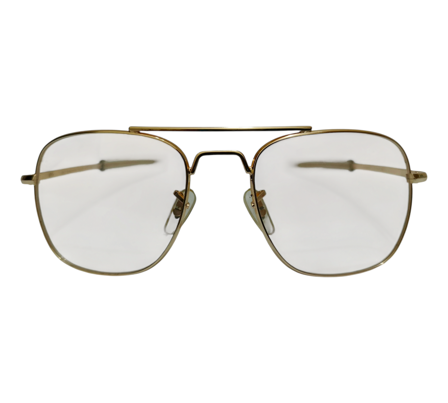 Vintage American Optical USA Style Aviator Glasses - Classic Golden Frame