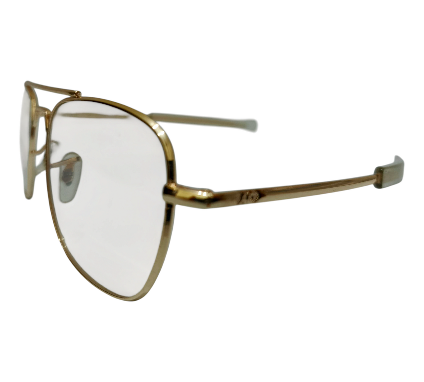 Vintage American Optical USA Style Aviator Glasses - Classic Golden Frame