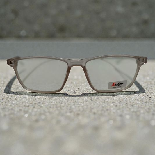Transparent Brown Unisex Eyeglasses:Lightweight Rectangular Frame | Bird Eye Optics