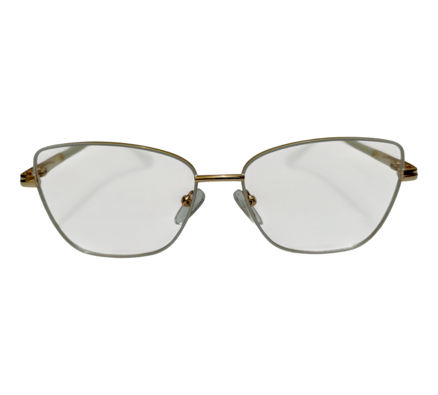 Chic Golden Cat-Eye Glasses - Modern Metal Frame Eyewear