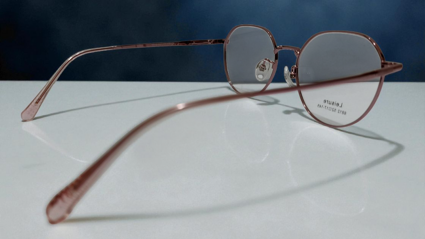 The Phoenix Pinkish Golden Polygon eye glasses