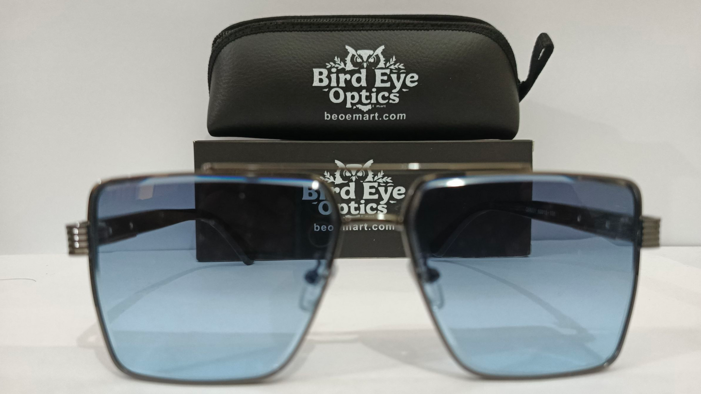 The Maverick:Oversized Square Gradient Blue Designer Sunglasses